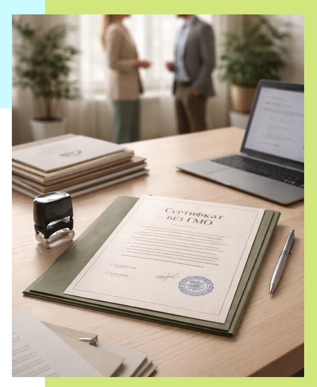 Сертификат без ГМО в Рузаевке от 7776 р. оформить срочно Алешин-Рзв